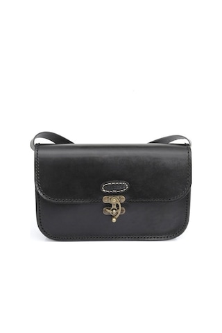 Hakiki Deri El Işçiliği Kadın Omuz Ve Postacı Çantası K0631 Siyah-S Siyah