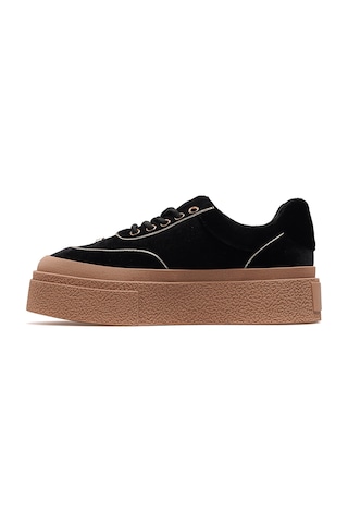 Guja Kadın Deri Sneaker Ayakkabı 25k 25k330 Z Siyah Süet Siyah Süet