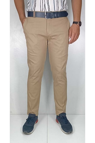 Erkek Battal Esnek Pamuk Pantolon Camel
