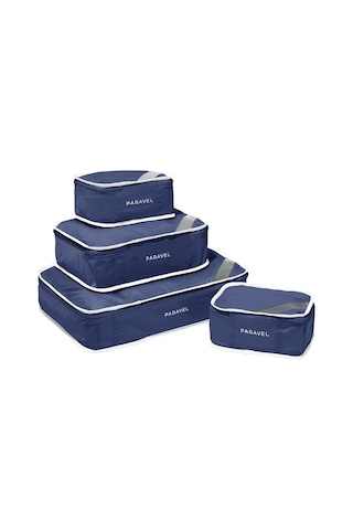 Packing Cube Quad, 4 Lü Seyahat Düzenleyici Seti, Negatif Naylon Valiz Içi Organizer Lacivert