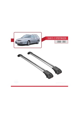 Saab 9-3 Sportwagon 2006-2012 Arası İle Uyumlu Ace-1 Ara Atkı Tavan Barı Gri