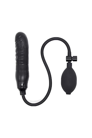 Lilitu Shop BDM1816 Şişebilen Pompalı Damarlı Anal Plug Siyah