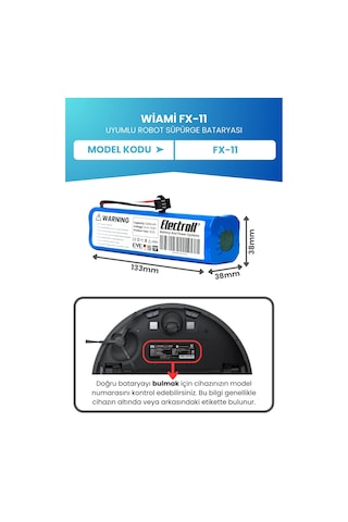 Wiami Fx-11 Plus Batarya 5200mah Pil Robot Süpürge Batarya