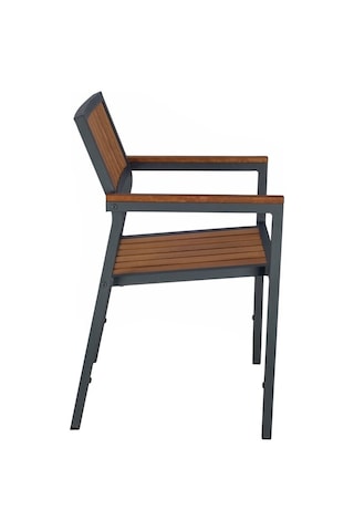 Massadesign W140 Ireko Alüminyum Sandalye-Bahçe Sandalyesi Kahverengi