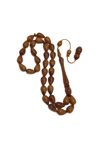 Han Ticarethane Kahverengi Gözyaşı Model Toz Kehribar Tesbih