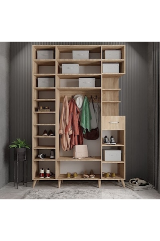 Açelya Portmanto Vestiyer Meşe160cm M11