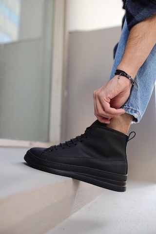 Knack Yüksek Taban Ayakkabı C-030 Siyah Siyah Taban Siyah Siyah Taban