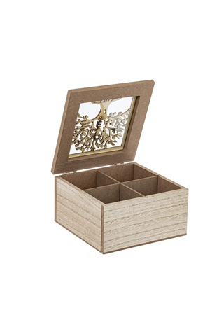 Decor Point Kapaklı Çay Poşeti Kutusu 14x7,5x14 Cm 271423305 Bej