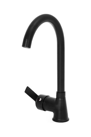 Mat Siyah Delta Mutfak Lavabo Bataryası Aç Kapa Sıcak Soğuk Su Girişli Musluk Siyah