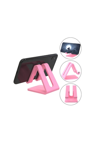 Suofeng Plastik Pembe Masaüstü Telefon/tablet Tutucu - Anti Kayma Silikon, Şarj Delikli, Kolay Kolluklu, Ev Ve Ofis Kullanıma Uygun