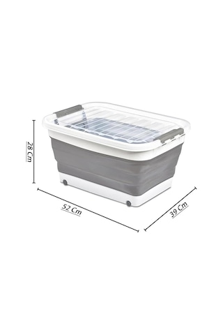 Deconox Tekerlekli Katlanabilir Akordiyon Saklama Sepeti Pratik Ve Taşınabilir Tekerlekli Katlanabilir Akordiyon Saklama Sepeti - Düzeni Kolayca Sağlayın 45 Litre Ve 30 Litre Seçenekli 30 Litre
