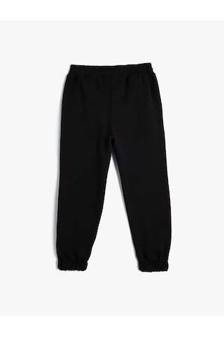 Koton Jogger Eşofman Altı Kelebek Baskılı Beli Bağlamalı Cepli Siyah 5wkg40041ak Siyah