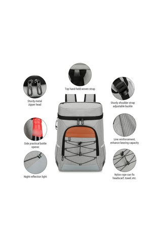 Moveevo Outdoor Kampanya Soğuk Saklama Çantası Isı Yalıtımlı Su Geçirmez Büyük Boy Piknik Yemek Çantası Logolu Özel Tasarım Gri