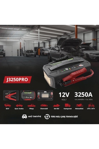 Lokithor J3250pro 12v 3250amp Lifepo4 Akıllı Akü Takviye + Powerbank + Led Lamba