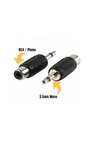 3.5mm Mono Erkek - RCA Dişi Konnektör Ses Video Adaptörü
