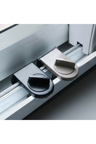 Ikkb Yeni Çocuk Alüminyum Alaşımlı Kapı Ve Pencereler Sürgülü Sürgülü Kapı Ve Pencereler Emniyet Kilidi Siyah