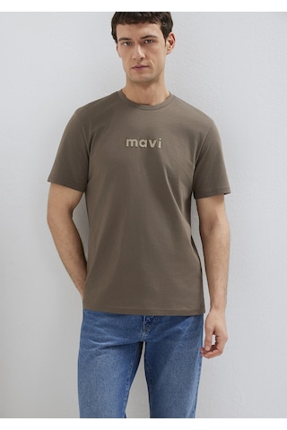 Mavi - Mavi Logo Baskılı Kahverengi Tişört 0612732-83866 Kahverengi