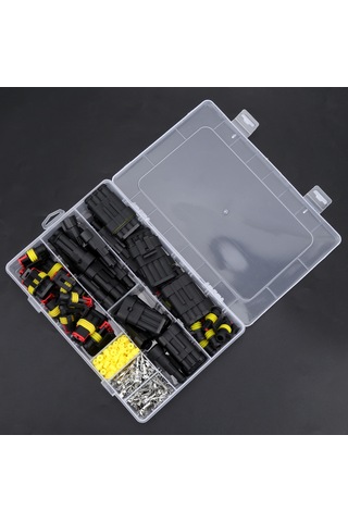 Neevoyu 352 Parça Araç Hıd Kablolu Bağlantı Kutusu Seti - Su Geçirmez Ip68, Dayanıklı Plastik, 1-4 Pinli Konnektörler Ve Füze Takımları