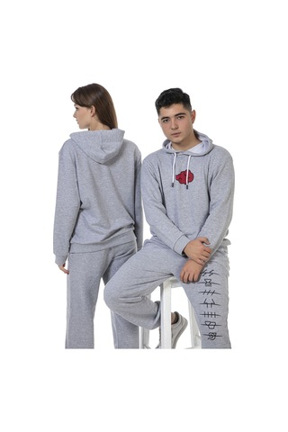 Vishenka Unisex Anime Baskılı Gri Renk Eşofman Takımı Gri