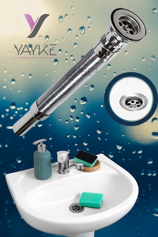 Yayke Körüklü Lavabo Sifonu Lavabo Gider Borusu Krom