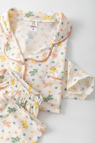 Uzun Kol Gömlek Yaka Kadın Pinterest Pijama Takımı - Mevsimlik Kadın Pijama- Geniş Beden Aralığı Karışık