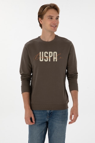 U.S. Polo Assn. Erkek Regular Fit Bisiklet Yaka Vizon İnce Sweatshirt 50315570-VR052