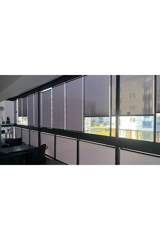 Plise Perde Premium Cam Balkon Isı Yalıtım Leke Tutmaz Katlanır Perde Bordo
