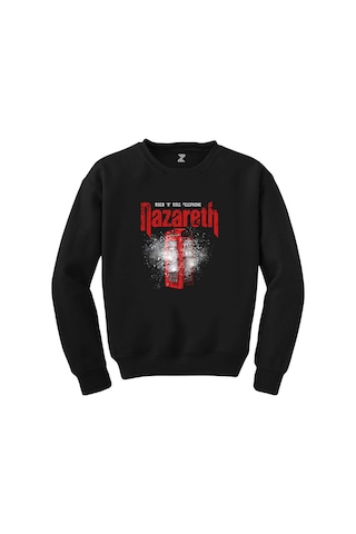 Nazareth Rock 'N' Roll Telephone Siyah Sweatshirt Beyaz