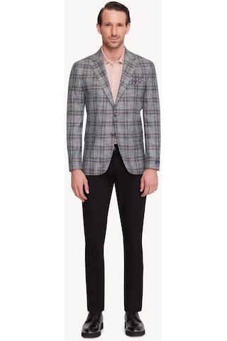 Erkek Yeşil Gri Regular Fit Ekose Ceket 001