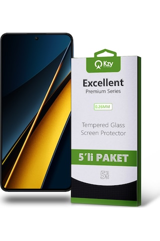 Xiaomi Poco X6 Pro İle Uyumlu Temperli Ekran Koruyucu Kırılmaz Cam Ekonomik 5'li Paket