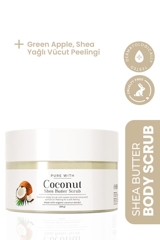 Hindistan Cevizi Shea Butter Scrub Besleyici Arındırıcı Yenileyici Vücut Peelingi 280 Gr