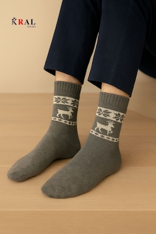 Unisex 3'lü Alpaka Yünlü Çorap Termal Kalın Yumuşak Kışlık Bot Çorabı Asorti