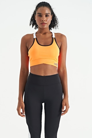 Tommy Life Neon Turuncu Sırt Detaylı Askılı Dar Kalıp Kadın Büstiyer - 97254 Turuncu