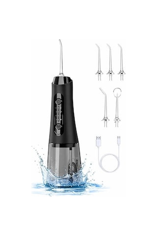 Şarjlı Ağız Duşu Diş Bakım Cihazı 4 Modlu Diş Arası Temizleyici 320ml 5 Başlıklı 1500 Mah Kablosuz