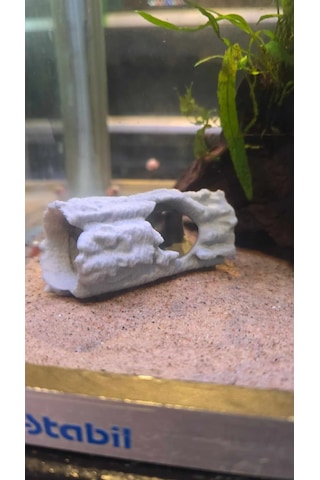 Akvaryum Kaya Dekoru Karides Evi Balık Saklanma Taşı Beyaz Renk