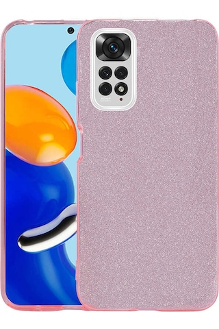 Xiaomi Redmi Note 11 Global Kılıf Zore Shining Silikon Pembe