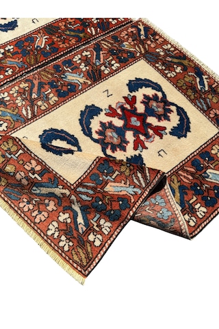 El Dokuma İmzalı Çanakkale Dobag Halısı 102x147 Kök Boya %100 Yün Halı Kiremit