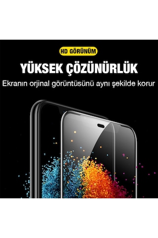 Ally Apple Uyumlu   iPhone 13 -13 Pro 6.1Inç Full Glue Matte Tempered Cam Ekra Siyah