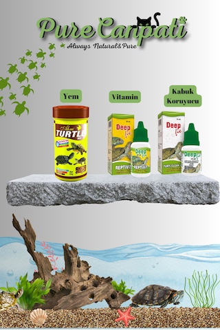 Purecanpati Kaplumbağa Yem Ve Bakım Seti Vitamin,kabuk Koruyucu