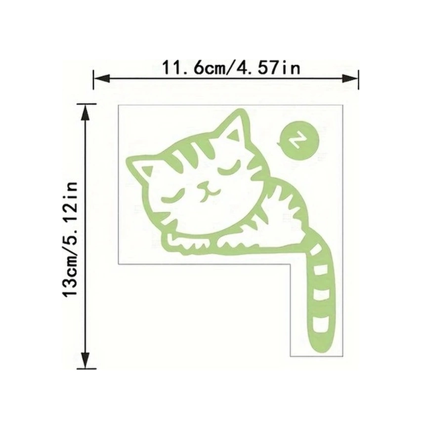 Trendooze Yeşil Glow Kedi Duvar Dekoru, Ev Dekorasyonu Diğer