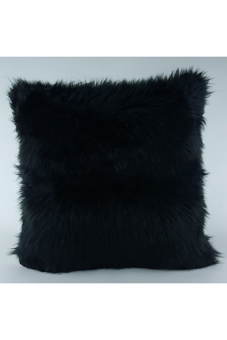Mrs.Gugar Peluş Kırlent Kılıfı Siyah