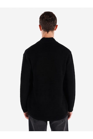 Colins Regular Fit Cepli Siyah Erkek Hırka Cl1065572 Siyah