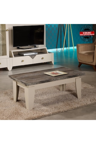 Lusso Orta Sehpa Bej / Dikdörtgen Orta Sehpa