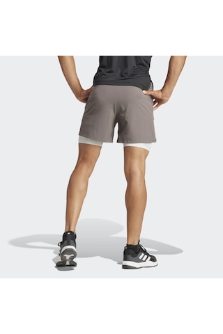 Adidas Wo Pow 2ın1 Erkek Spor Taytlı Şort - Is3842 Gri