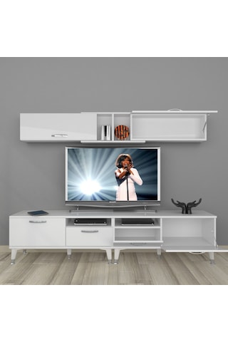 Decoraktiv Eko 5220 Mdf Silver Tv Ünitesi Tv Sehpası Beyaz