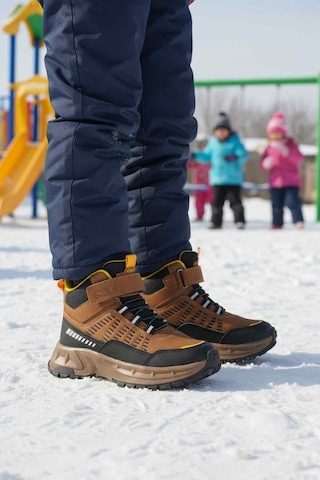 Taba Cırtlı Kaymaz Taban Erkek Çocuk Outdoor Bot Tiger F Taba