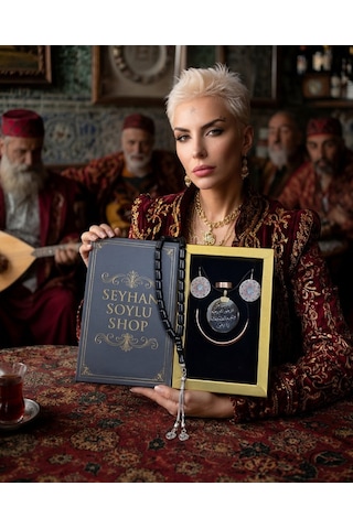 Özel Tasarım Kitap Kutulu Kadın Bakır Takı Seti Ve Tesbih Kombini - Kolye Küpe Bileklik Yüzük 5 Parça Otantik Şık Hediyelik - Doğum Günü Yıl Dönümü Anneler Günü Kadınlara Özel Gösterişli Hediye - N-00050