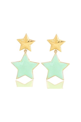 Masaliko Leon Yldız Gümüş Küpe - 925 Ayar Gümüş, Zarif Şık Altın