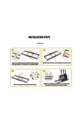 Maiyame Genişletilebilir Demir Mutfak Dolap Organizörü - Tencere, Kapağı, Kesme Tahtası Ve Pişirme Gereçleri İçin 7 Katlı Depolama Rafı Siyah