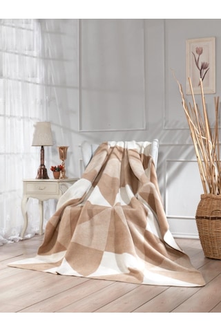 Lüks Peluş Battaniye Tek Kişilik Kahverengi 160 x 220